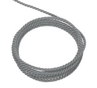 sourcing map Twisted Cord Trim, 16 Yard 2mm 3-Ply Twine Braided Rope Shiny Thread String for Craft Gift Bag Curtain Christmas Decor, Dark Grey - 15m