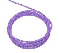 sourcing map Twisted Cord Trim, 16 Yard 2mm 3-Ply Twine Braided Rope Shiny Thread String for Craft Gift Bag Curtain Christmas Decor, Light Purple - 15m