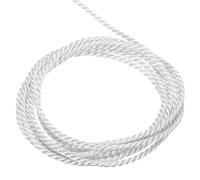 sourcing map Twisted Cord Trim, 16 Yard 2mm 3-Ply Twine Braided Rope Shiny Thread String for Craft Gift Bag Curtain Christmas Decor, White - 15m