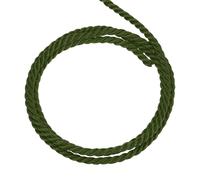 sourcing map Twisted Cord Trim, 16 Yard 4mm 3-Ply Twine Braided Rope Shiny Thread String for Craft Gift Bag Curtain Christmas Decor, Army Green - 15m