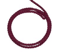 sourcing map Twisted Cord Trim, 16 Yard 4mm 3-Ply Twine Braided Rope Shiny Thread String for Craft Gift Bag Curtain Christmas Decor, Wine Red - 15m