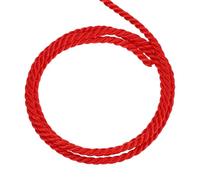 sourcing map Twisted Cord Trim, 16 Yard 4mm 3-Ply Twine Braided Rope Shiny Thread String for Craft Gift Bag Curtain Christmas Decor, Bright Red - 15m