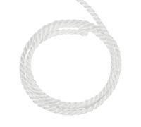 sourcing map Twisted Cord Trim, 16 Yard 4mm 3-Ply Twine Braided Rope Shiny Thread String for Craft Gift Bag Curtain Christmas Decor, White - 15m