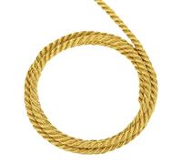 sourcing map Twisted Cord Trim, 16 Yard 4mm 3-Ply Twine Braided Rope Shiny Thread String for Craft Gift Bag Curtain Christmas Decor, Deep Gold - 15m