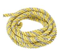 sourcing map Twisted Cord Trim, 16 Yard 5mm 3-Ply Twine Braided Rope Shiny Thread String for Craft Gift Bag Curtain Christmas Decor, Light Gold & Silver-15m