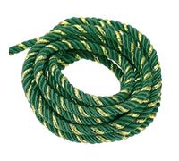 sourcing map Twisted Cord Trim, 16 Yard 5mm 3-Ply Twine Braided Rope Shiny Thread String for Craft Gift Bag Curtain Christmas Decor, Dark Green & Gold-15m