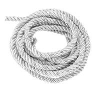 sourcing map Twisted Cord Trim, 16 Yard 5mm 3-Ply Twine Braided Rope Shiny Thread String for Craft Gift Bag Curtain Christmas Decor, White & Silver-15m