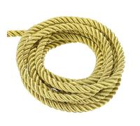 sourcing map Twisted Cord Trim, 16 Yard 6mm 3-Ply Twine Braided Rope Shiny Thread String for Craft Gift Bag Curtain Christmas Decor, Gold-15m