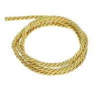 sourcing map Twisted Cord Trim, 22 Yard 3mm 3-Ply Twine Braided Rope Shiny Thread String for Craft Gift Bag Curtain Christmas Decor, Light Gold - 20m