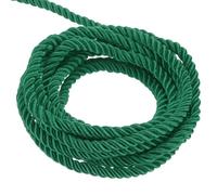 sourcing map Twisted Cord Trim, 22 Yard 5mm 3-Ply Twine Braided Rope Shiny Thread String for Craft Gift Bag Curtain Christmas Decor, Forest Green - 20m