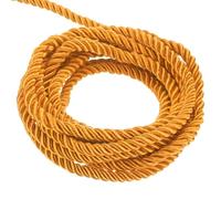 sourcing map Twisted Cord Trim, 22 Yard 5mm 3-Ply Twine Braided Rope Shiny Thread String for Craft Gift Bag Curtain Christmas Decor, Orange - 20m