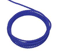 sourcing map Twisted Cord Trim, 5 Yard 1mm 3-Ply Twine Braided Rope Shiny Thread String for Craft Gift Bag Curtain Christmas Decor, Gem Blue - 5m