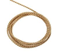 sourcing map Twisted Cord Trim, 5 Yard 1mm 3-Ply Twine Braided Rope Shiny Thread String for Craft Gift Bag Curtain Christmas Decor, Deep Gold - 5m