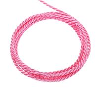 sourcing map Twisted Cord Trim, 5 Yard 1mm 3-Ply Twine Braided Rope Shiny Thread String for Craft Gift Bag Curtain Christmas Decor, Pink - 5m