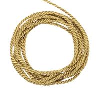 sourcing map Twisted Cord Trim, 5 Yard 2.5mm 3-Ply Twine Braided Rope Shiny Thread String for Craft Gift Bag Curtain Christmas Decor, Deep Gold