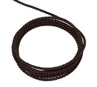 sourcing map Twisted Cord Trim, 5 Yard 2mm 3-Ply Twine Braided Rope Shiny Thread String for Craft Gift Bag Curtain Christmas Decor, Dark Brown - 5m
