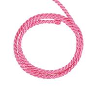 sourcing map Twisted Cord Trim, 5 Yard 3.5mm 3-Ply Twine Braided Rope Shiny Thread String for Craft Gift Bag Curtain Christmas Decor, Pink - 5m
