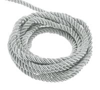 sourcing map Twisted Cord Trim, 5 Yard 3mm 3-Ply Twine Braided Rope Shiny Thread String for Craft Gift Bag Curtain Christmas Decor, Silver - 5m