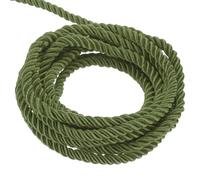 sourcing map Twisted Cord Trim, 5 Yard 3mm 3-Ply Twine Braided Rope Shiny Thread String for Craft Gift Bag Curtain Christmas Decor, Olive Green - 5m