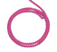 sourcing map Twisted Cord Trim, 5 Yard 4mm 3-Ply Twine Braided Rope Shiny Thread String for Craft Gift Bag Curtain Christmas Decor, Rose Red - 5m