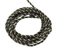 sourcing map Twisted Cord Trim, 5 Yard 5mm 3-Ply Twine Braided Rope Shiny Thread String for Craft Gift Bag Curtain Christmas Decor, Black & Gold - 5m