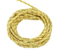 sourcing map Twisted Cord Trim, 5 Yard 5mm 3-Ply Twine Braided Rope Shiny Thread String for Craft Gift Bag Curtain Christmas Decor, Dark Gold & Gold - 5m