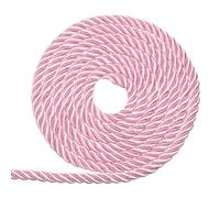 sourcing map Twisted Cord Trim, 5mm/11 Yard Trim Cord Rope 3-Ply Polyester Silk Twine Braided Rope for Home Decor Graduation, Light Pink