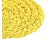 sourcing map Twisted Cotton Rope, 12mm x 11Yards Natural Cotton 3 Strand Twisted Macrame String Cotton Cord for Wall Hanging Plant Hangers DIY Craft Decorative Projects (Light Yellow)