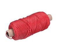sourcing map Twisted Mason Line Nylon Twine String Cord Red 100M/109 Yard 3MM Dia for Netting, Landscaping, Home Improvement, DIY Projects, Crafting, Masonry, Gardening