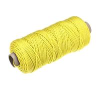 sourcing map Twisted Mason Line Nylon Twine String Cord Yellow 100M/109 Yard 2MM Dia for Netting, Landscaping, Home Improvement, DIY Projects, Crafting, Masonry, Gardening