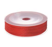 sourcing map Twisted Nylon Twine Thread Beading Cord 1.5mm 20M/65 Feet Extra-Strong Braided Nylon String for Crafting Bracelets Jewelry Making, Red