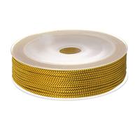 sourcing map Twisted Nylon Twine Thread Beading Cord 1.5mm 20M/65 Feet Extra-Strong Braided Nylon String for Crafting Bracelets Jewelry Making, Goldenrod