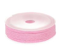 sourcing map Twisted Nylon Twine Thread Beading Cord 3mm 7M/23 Feet Extra-Strong Braided Nylon String for Crafting Bracelets Jewelry Making, Pink