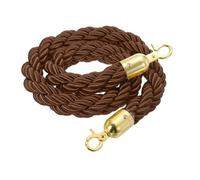 sourcing map Twisted Stanchion Rope 3.28 Ft/1 M, Barrier Rope Twisted Post Ropes with Snap Hooks for Posts Stands Queue Divider Crowd Control, Coffee Golden