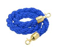 sourcing map Twisted Stanchion Rope 5 Ft/1.5 M, Barrier Rope Twisted Post Ropes with Snap Hooks for Posts Stands Queue Divider Crowd Control, Blue Golden