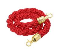 sourcing map Twisted Stanchion Rope 5 Ft/1.5 M, Barrier Rope Twisted Post Ropes with Snap Hooks for Posts Stands Queue Divider Crowd Control, Red Golden