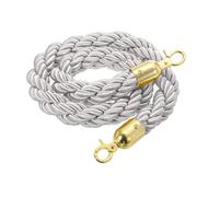 sourcing map Twisted Stanchion Rope 5 Ft/1.5 M, Barrier Rope Twisted Post Ropes with Snap Hooks for Posts Stands Queue Divider Crowd Control, White Golden