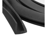 sourcing map U Channel Edge Trim, 13.1ft Length Rubber Guard Seal Strip Edge Protector Flat Type Fit for 6mm Edge, (25/64" W x 3/8" H) Black