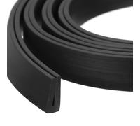 sourcing map U Channel Edge Trim, 13.1ft Length Rubber Guard Seal Strip Edge Protector Flat Type Fit for 1mm Edge, (3/16" W x 15/32" H) Black