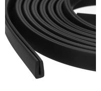 sourcing map U Channel Edge Trim, 2m Length Rubber Guard Seal Strip Edge Protector Flat Type Fit for 0.5-1mm Edge, (4mm W x 8mm H) Black