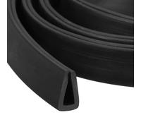 sourcing map U Channel Edge Trim, 2m Length Rubber Guard Seal Strip Edge Protector Flat Type Fit for 3.5-4mm Edge, (7mm W x 11mm H) Black
