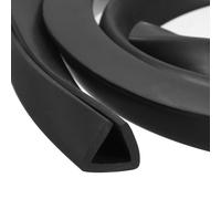 sourcing map U Channel Edge Trim, 2m Length Rubber Guard Seal Strip Edge Protector Flat Type Fit for 9.5-10mm Edge, (14mm W x 12mm H) Black