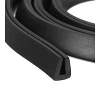 sourcing map U Channel Edge Trim, 2m Length Rubber Guard Seal Strip Edge Protector Flat Type Fit for 2.5-3mm Edge, (7mm W x 10mm H) Black