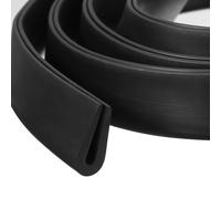 sourcing map U Channel Edge Trim, 2m Length Rubber Guard Seal Strip Edge Protector Round Type Fit for 2.5-3mm Edge, (8mm W x 18mm H) Black
