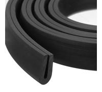 sourcing map U Channel Edge Trim, 2m Length Rubber Guard Seal Strip Edge Protector Round Type Fit for 1.5-2mm Edge, (8mm W x 15mm H) Black