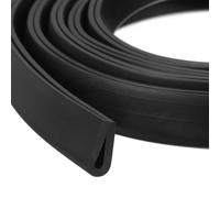 sourcing map U Channel Edge Trim, 2m Length Rubber Guard Seal Strip Edge Protector Round Type Fit for 1.5-2mm Edge, (5mm W x 11mm H) Black