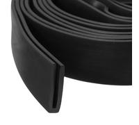 sourcing map U Channel Edge Trim, 4m Length Rubber Guard Seal Strip Edge Protector Flat Type Fit for 1mm Edge, (4mm W x 7mm H) Black