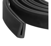 sourcing map U Channel Edge Trim, 6.6ft Length Rubber Guard Seal Strip Edge Protector Flat Type Fit for 1.5-2mm Edge, (13/64" W x 7/16" H) Black
