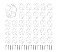 sourcing map U Clips Holder Bracket, Fluorescent Tube Mounting Accessories Support Clamps Pipe Clamps with Screws for 16mm to 18mm Round LED Strip and Tube, 50pcs