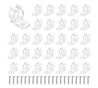 sourcing map U Clips Holder Bracket, Fluorescent Tube Mounting Accessories Support Clamps Pipe Clamps with Screws for 7mm to 9mm Round LED Strip and Tube, 50pcs